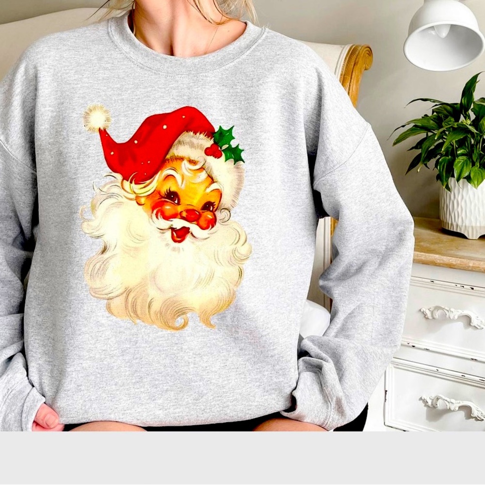 Vintage Cute Santa Shirt Retro Santa